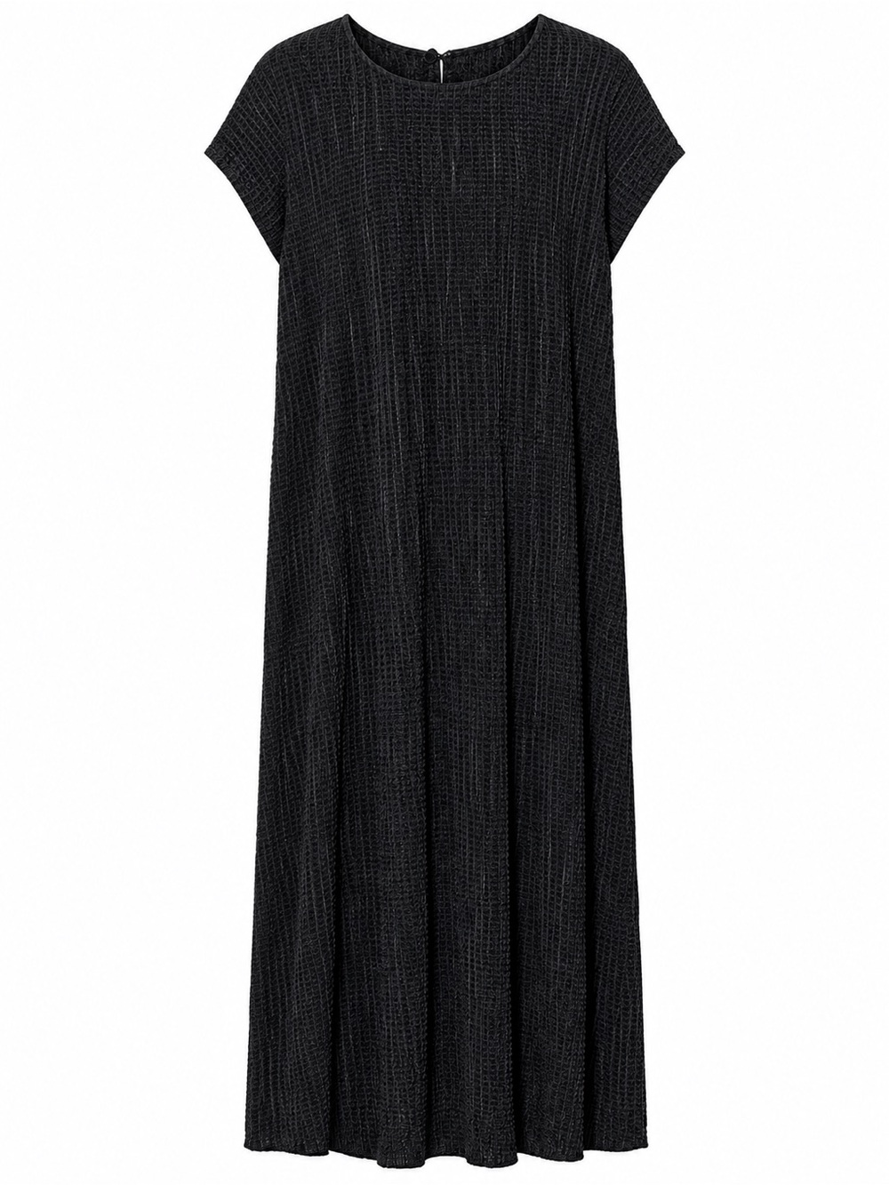 Anthropologie Sabina Musayev Black Textured Cap-Sleeve Maxi Dress